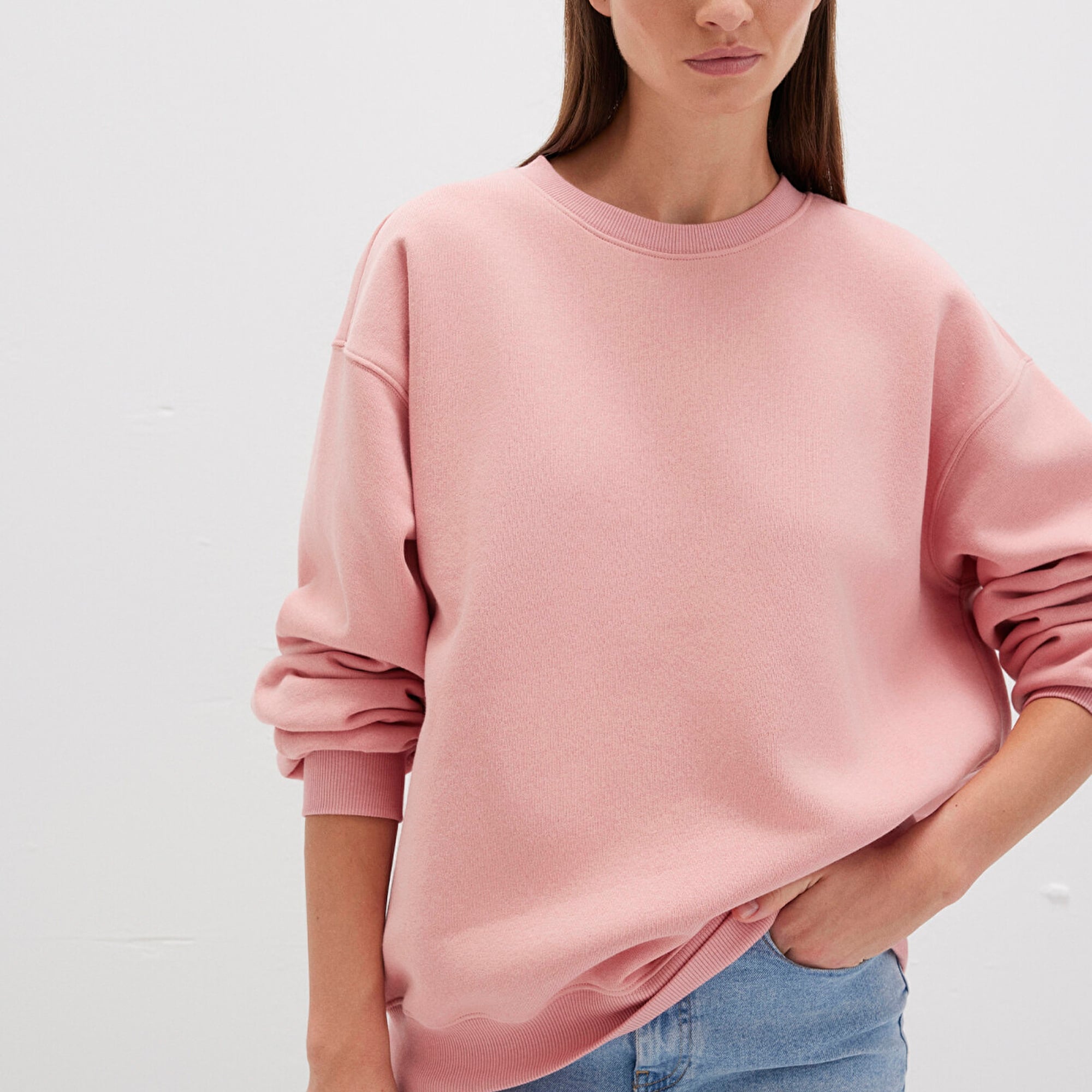 Mavi Bisiklet Yaka Pembe Basic Sweatshirt 1610198-91003