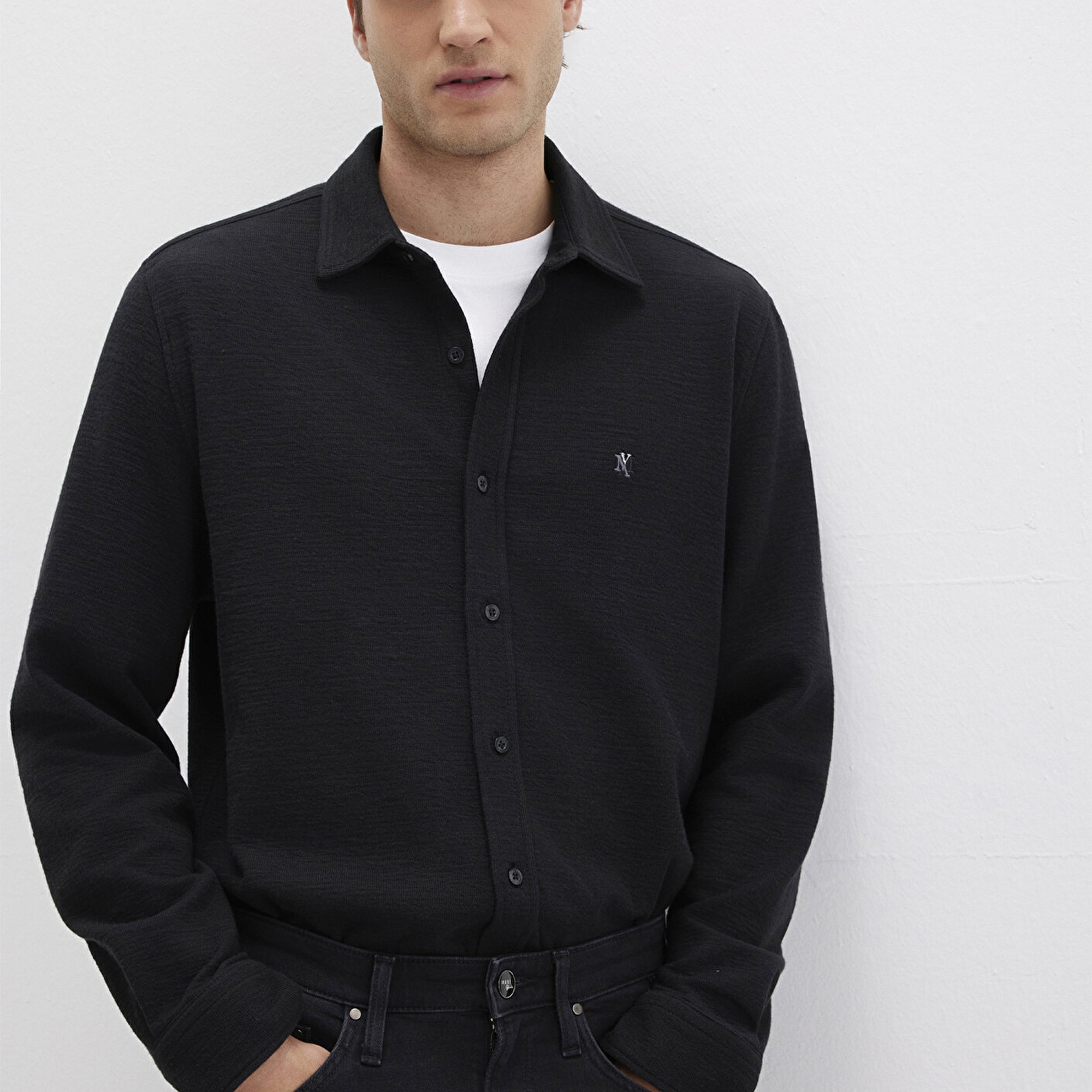 Mavi Siyah Gömlek Regular Fit / Normal Kesim 0211789-900