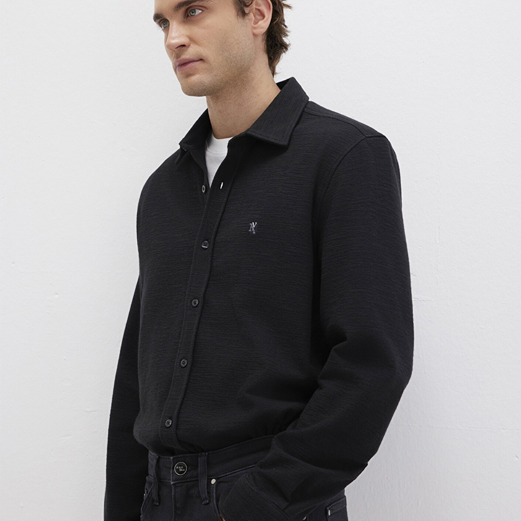 Mavi Siyah Gömlek Regular Fit / Normal Kesim 0211789-900