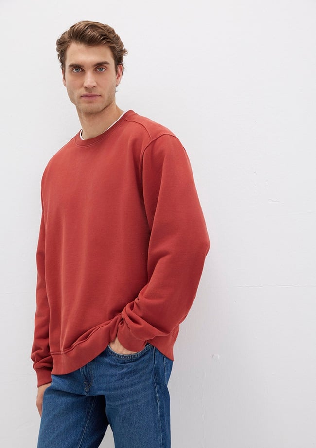  Mavi Bisiklet Yaka Kırmızı Sweatshirt 0S10482-70457