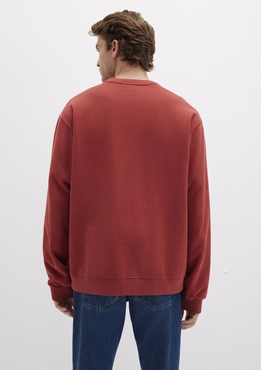  Mavi Bisiklet Yaka Kırmızı Sweatshirt 0S10482-70457