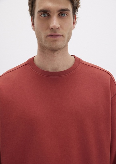  Mavi Bisiklet Yaka Kırmızı Sweatshirt 0S10482-70457