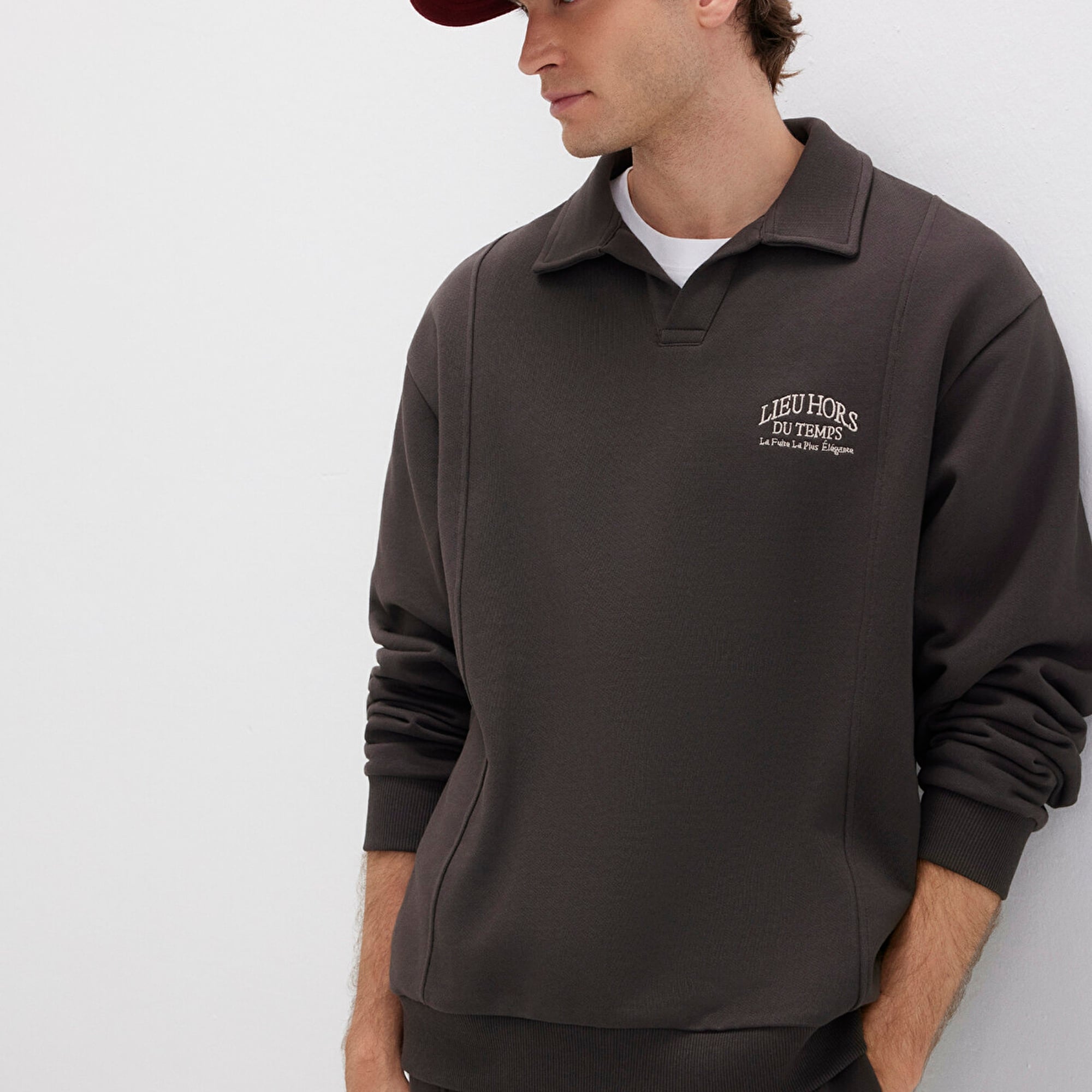 Mavi Polo Yaka Kahverengi Sweatshirt 0S10479-70219