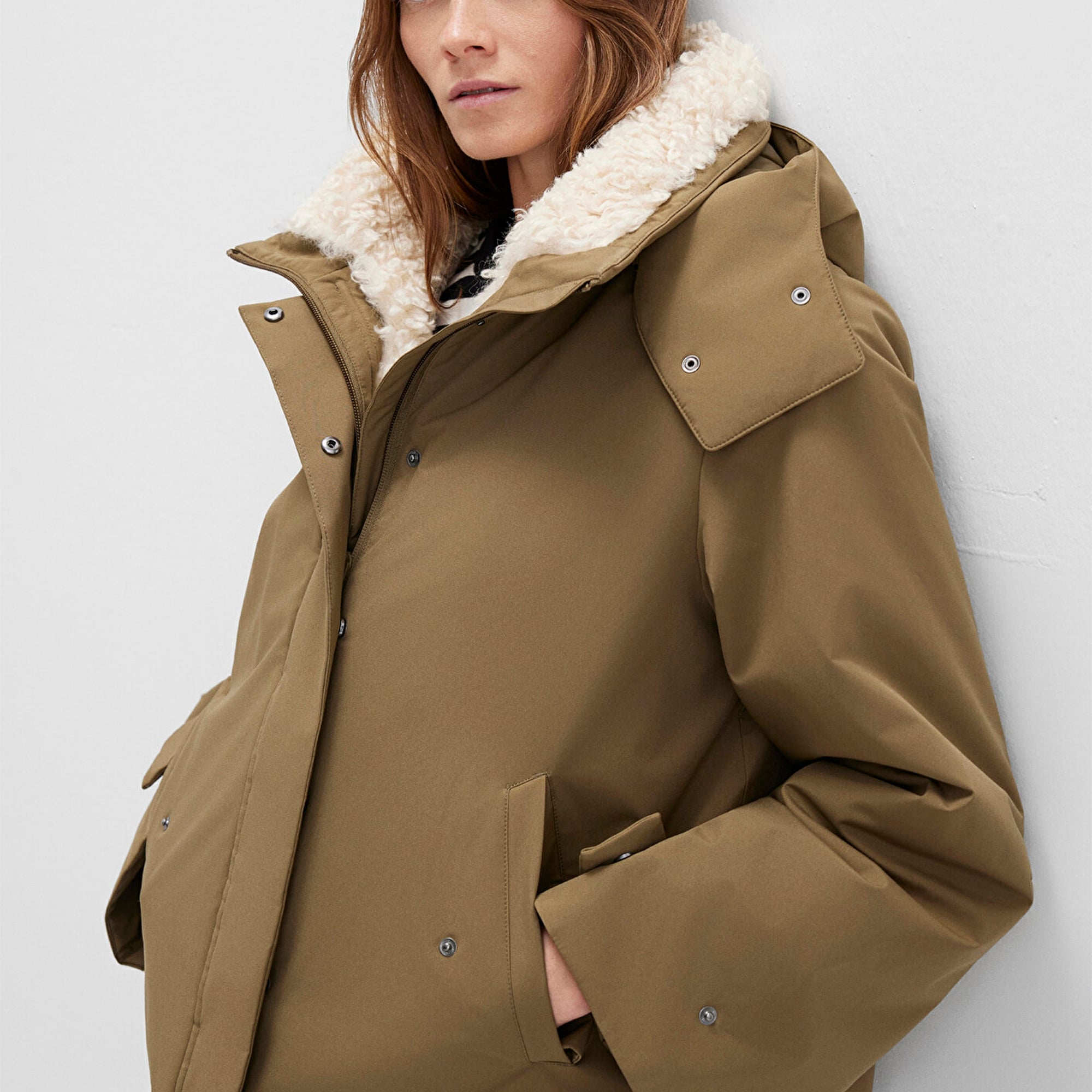 Mavi Suni Kürk Detaylı Kapüşonlu Haki Parka Regular Fit / Normal Kesim 1110759-71816