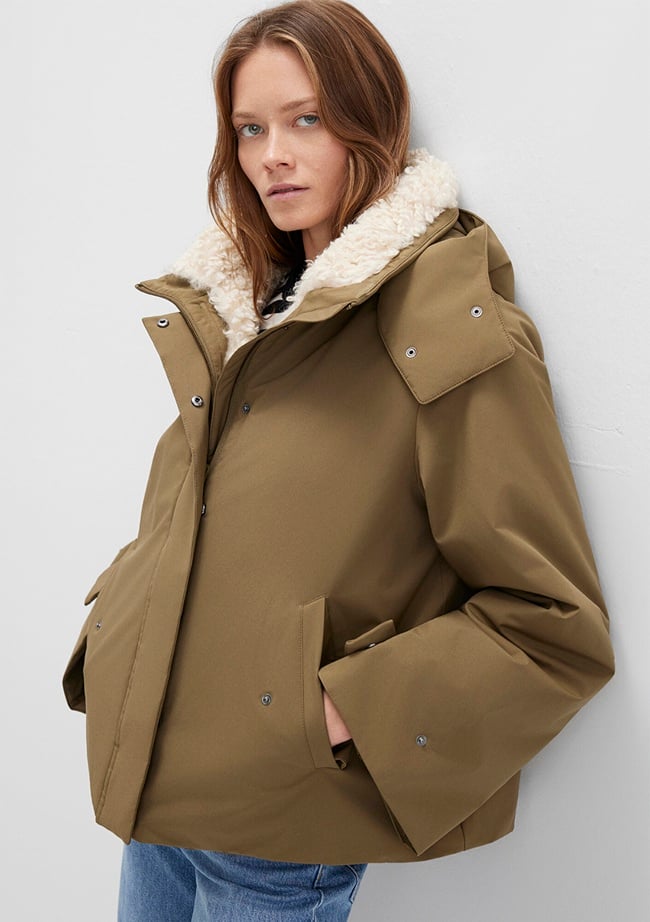  Mavi Suni Kürk Detaylı Kapüşonlu Haki Parka Regular Fit / Normal Kesim 1110759-71816