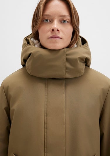  Mavi Suni Kürk Detaylı Kapüşonlu Haki Parka Regular Fit / Normal Kesim 1110759-71816