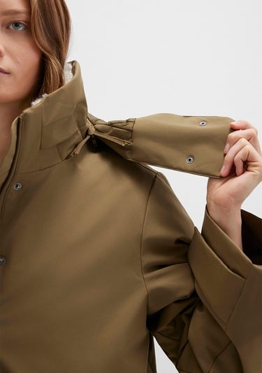  Mavi Suni Kürk Detaylı Kapüşonlu Haki Parka Regular Fit / Normal Kesim 1110759-71816