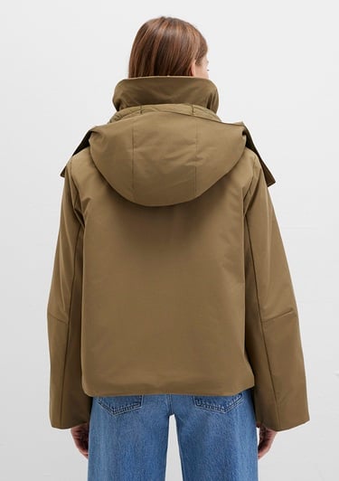  Mavi Suni Kürk Detaylı Kapüşonlu Haki Parka Regular Fit / Normal Kesim 1110759-71816