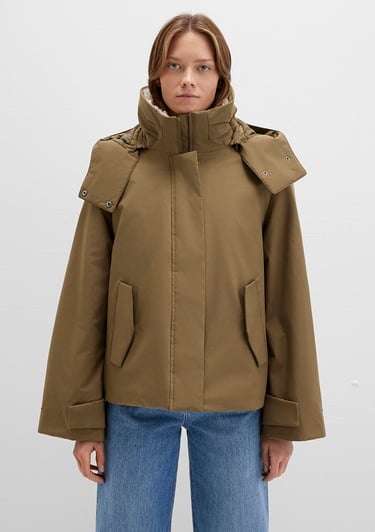  Mavi Suni Kürk Detaylı Kapüşonlu Haki Parka Regular Fit / Normal Kesim 1110759-71816