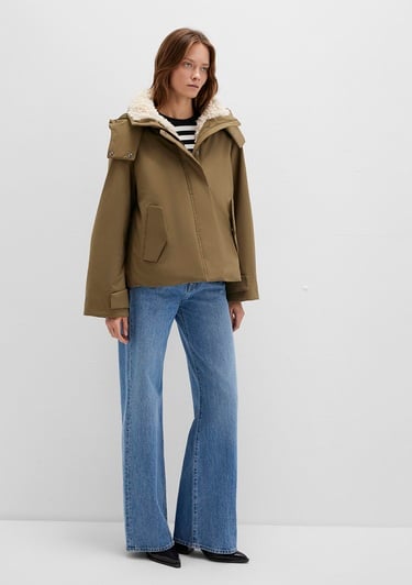  Mavi Suni Kürk Detaylı Kapüşonlu Haki Parka Regular Fit / Normal Kesim 1110759-71816