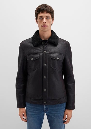  Mavi Siyah Suni Deri Ceket Regular Fit / Normal Kesim 0110460-71379