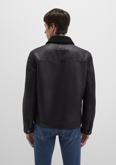  Mavi Siyah Suni Deri Ceket Regular Fit / Normal Kesim 0110460-71379