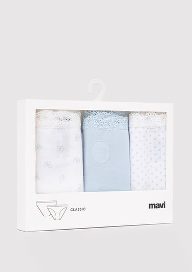  Mavi 3lü Klasik Külot 1913818-70717