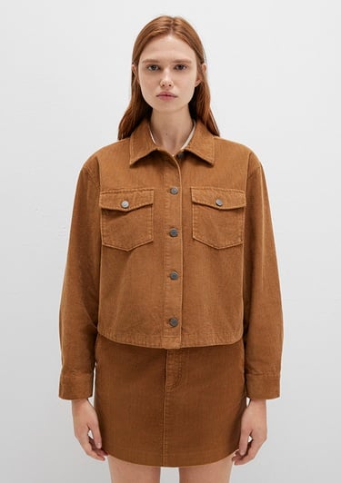  Mavi Kahverengi Kadife Gömlek Loose Fit / Bol Rahat Kesim 1211405-91393