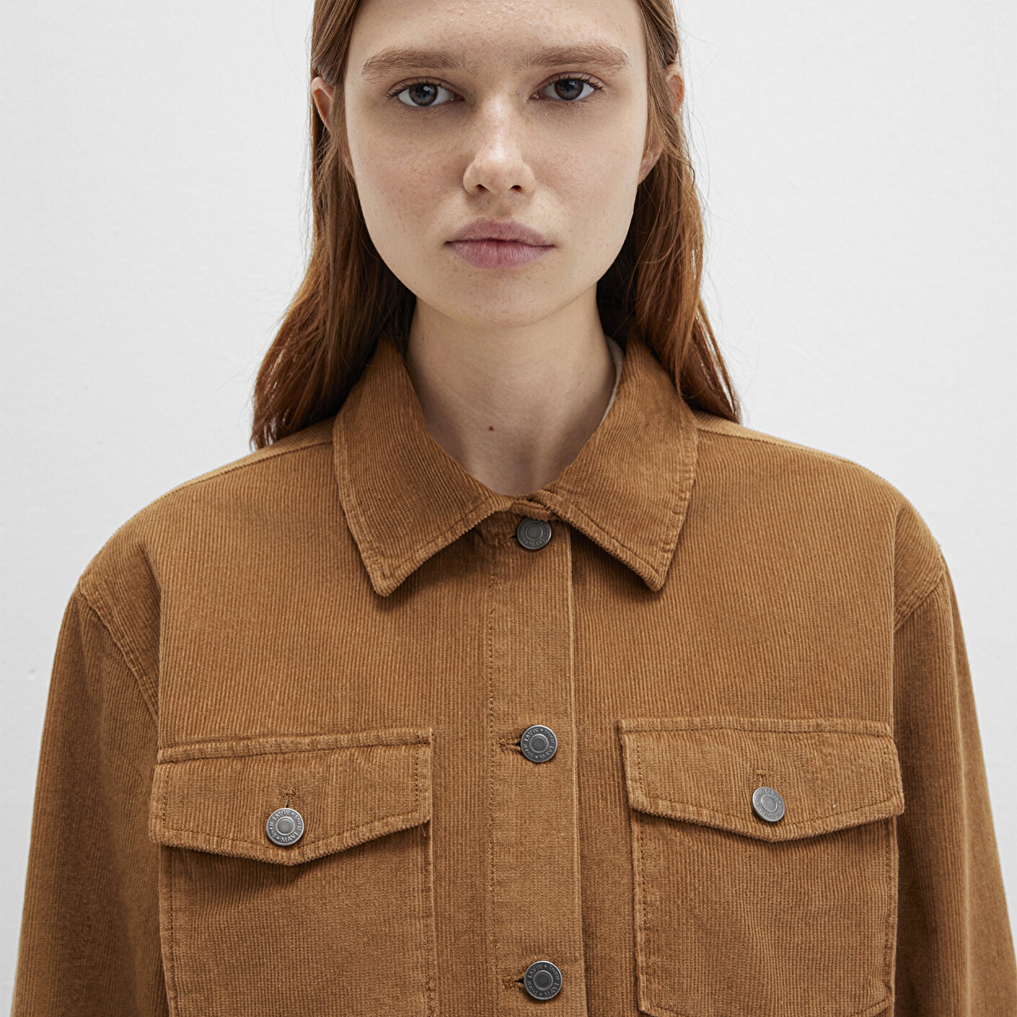 Mavi Kahverengi Kadife Gömlek Loose Fit / Bol Rahat Kesim 1211405-91393