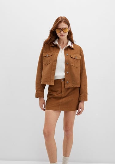  Mavi Kahverengi Kadife Gömlek Loose Fit / Bol Rahat Kesim 1211405-91393