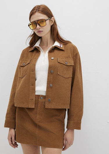  Mavi Kahverengi Kadife Gömlek Loose Fit / Bol Rahat Kesim 1211405-91393