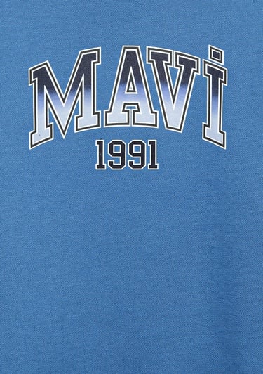  Mavi Mavi Logo Bisiklet Yaka Mavi Sweatshirt 6S10163-70724