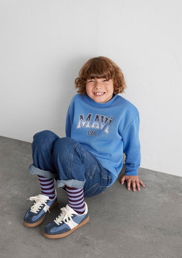  Mavi Mavi Logo Bisiklet Yaka Mavi Sweatshirt 6S10163-70724