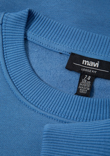  Mavi Mavi Logo Bisiklet Yaka Mavi Sweatshirt 6S10163-70724