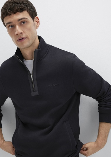  Mavi Yarı Fermuarlı Siyah Sweatshirt 0S10477-900