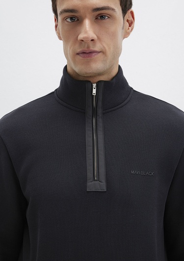  Mavi Yarı Fermuarlı Siyah Sweatshirt 0S10477-900