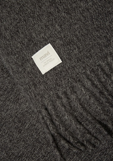  Mavi Püsküllü Gri Atkı 198940-25817