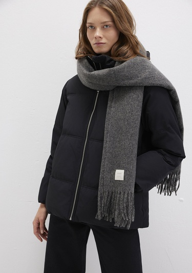  Mavi Püsküllü Gri Atkı 198940-25817