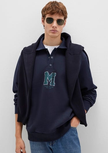  Mavi M Logo Baskılı Lacivert Sweatshirt 0S10494-70490