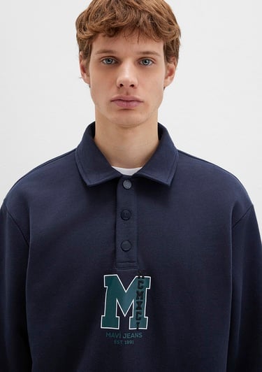  Mavi M Logo Baskılı Lacivert Sweatshirt 0S10494-70490