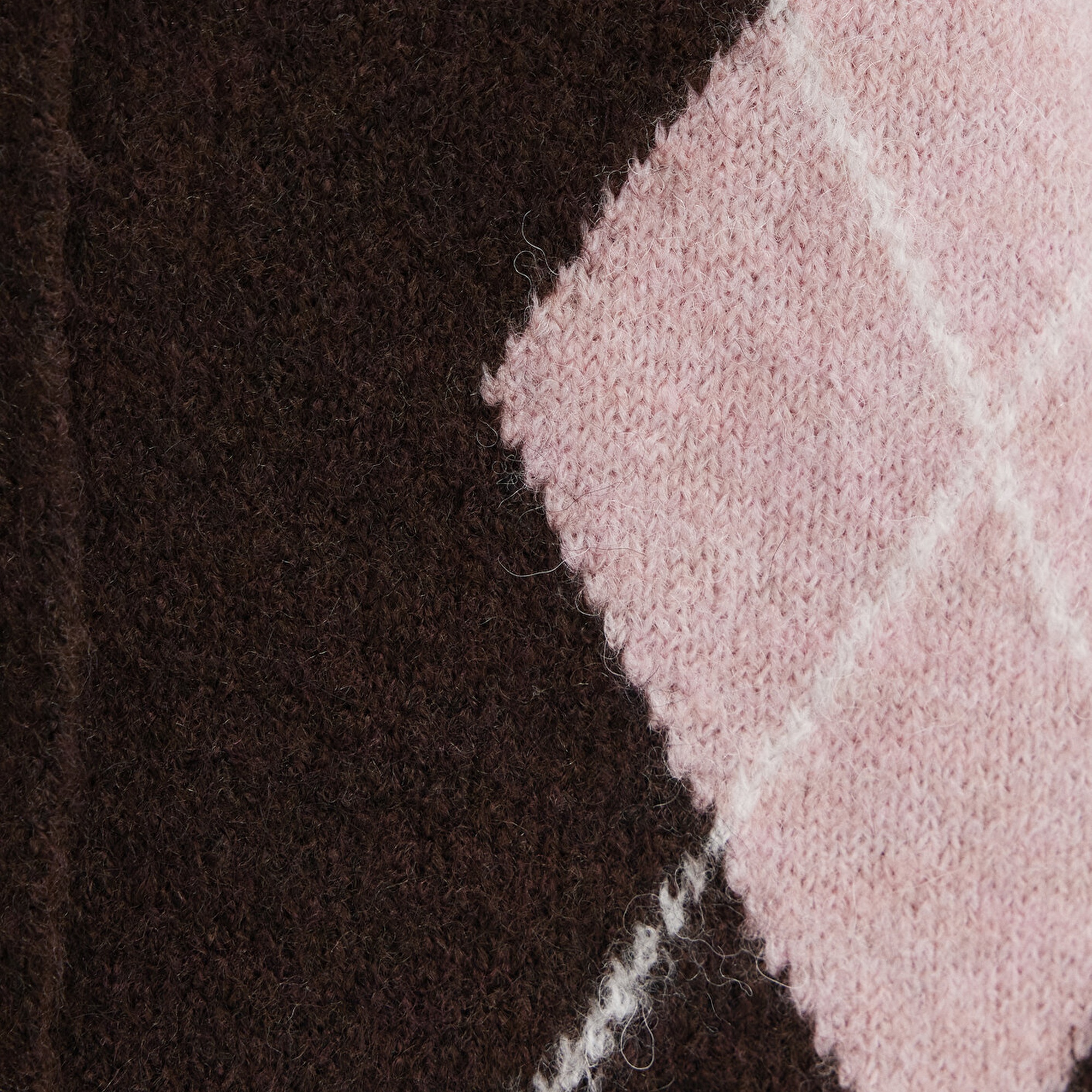 Mavi Yün Karışımlı Baklava Desenli Kahverengi Hırka Slim Fit / Dar Kesim 1710825-70244