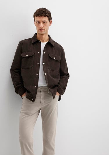  Mavi Kahverengi Kadife Gömlek Loose Fit / Bol Rahat Kesim 0211750-70219