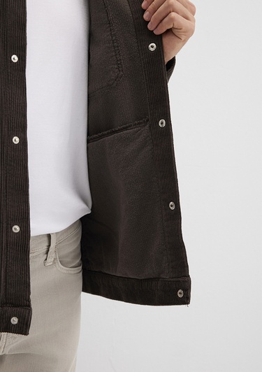  Mavi Kahverengi Kadife Gömlek Loose Fit / Bol Rahat Kesim 0211750-70219