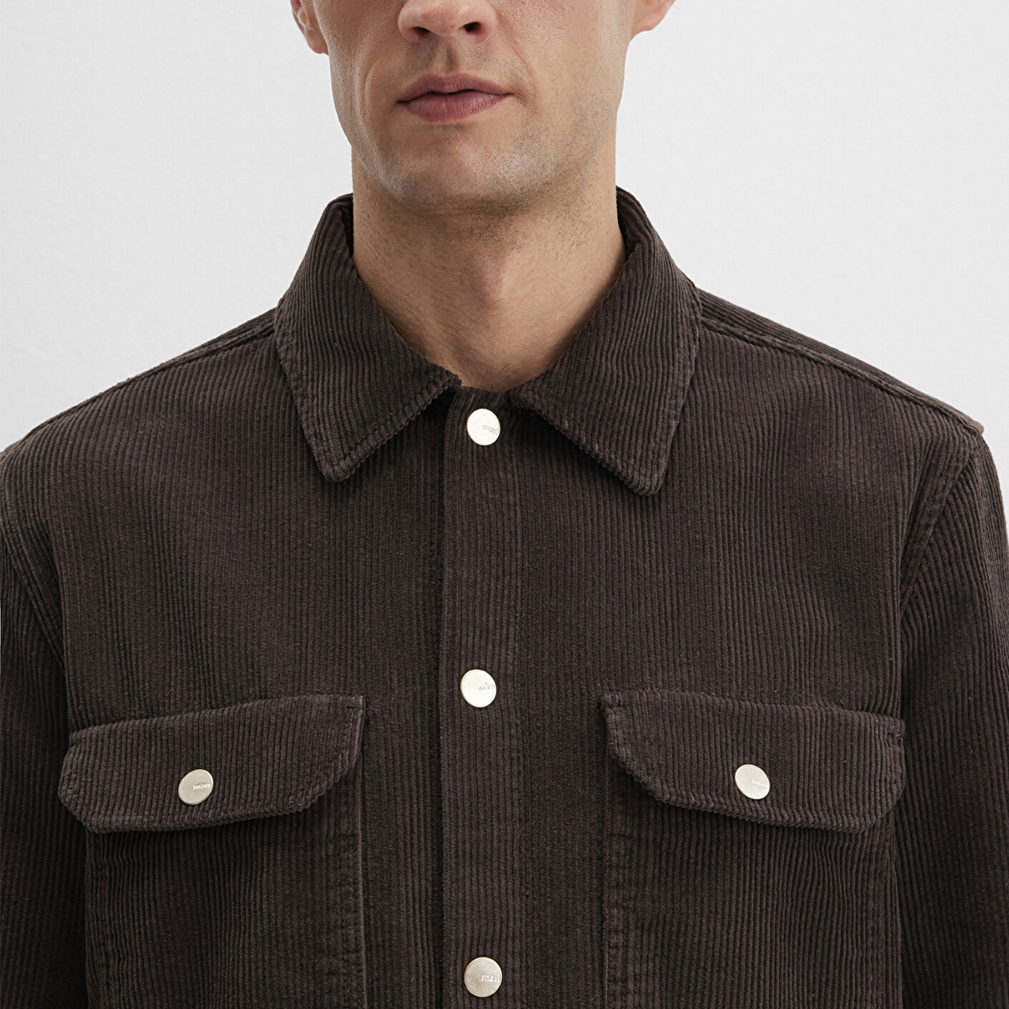 Mavi Kahverengi Kadife Gömlek Loose Fit / Bol Rahat Kesim 0211750-70219