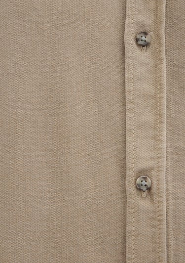  Mavi Cep Detaylı Bej Gömlek Loose Fit / Bol Rahat Kesim 0211760-70360