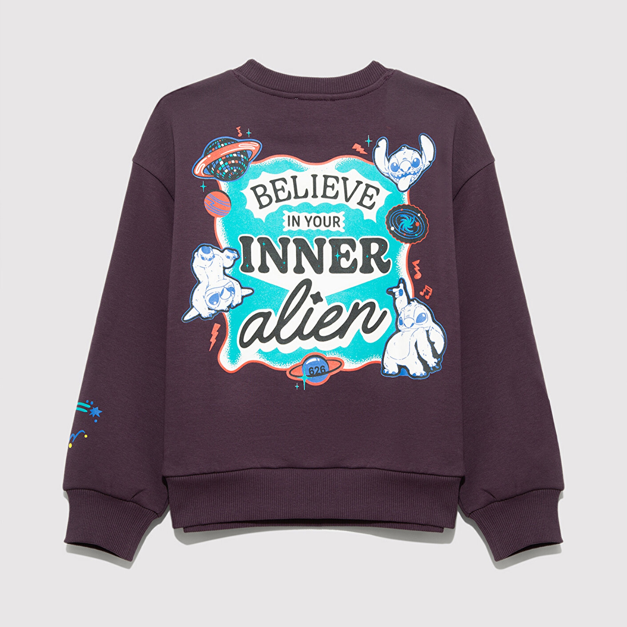 Mavi Baskılı Mor Sweatshirt 7S10161-70635