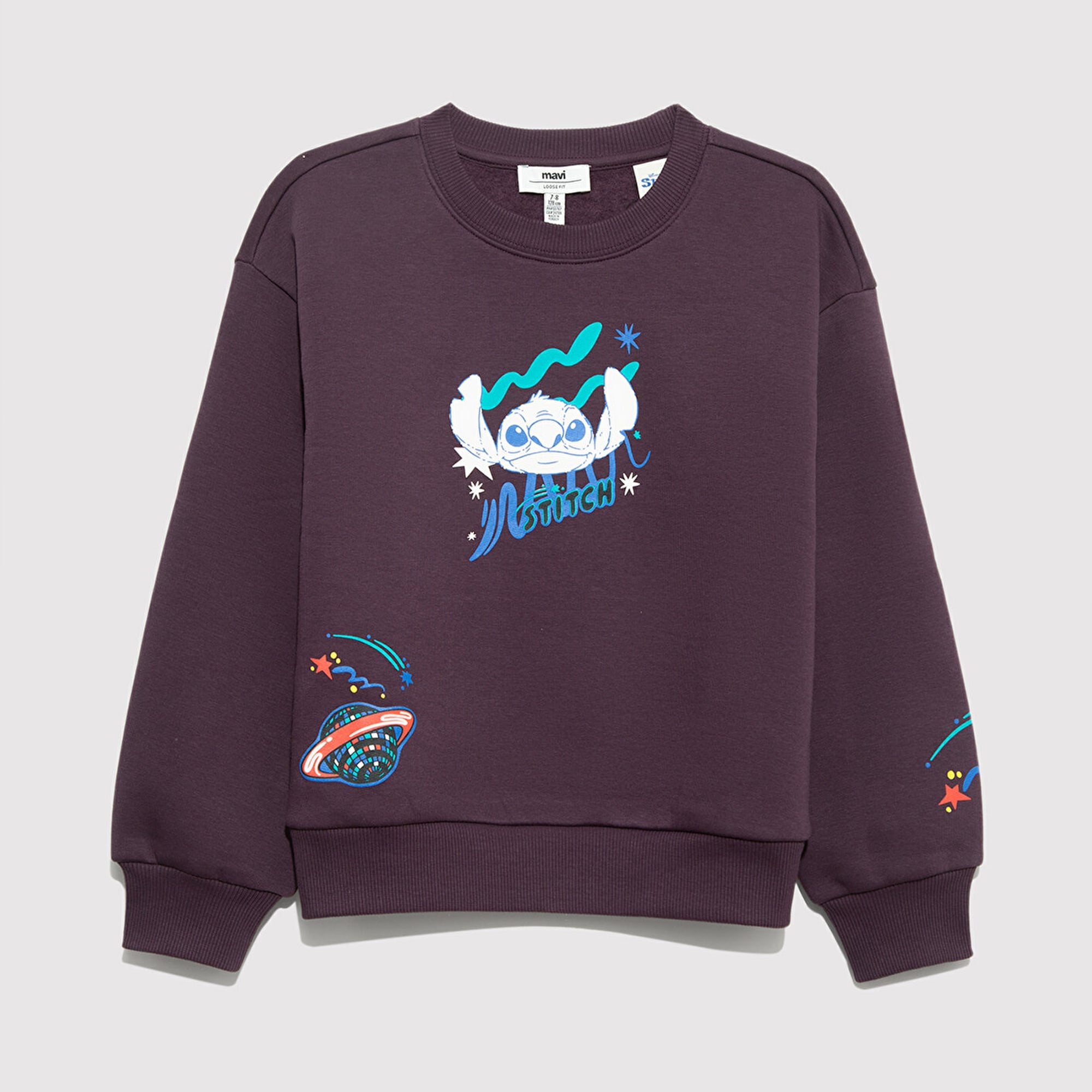 Mavi Baskılı Mor Sweatshirt 7S10161-70635