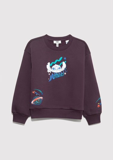  Mavi Baskılı Mor Sweatshirt 7S10161-70635
