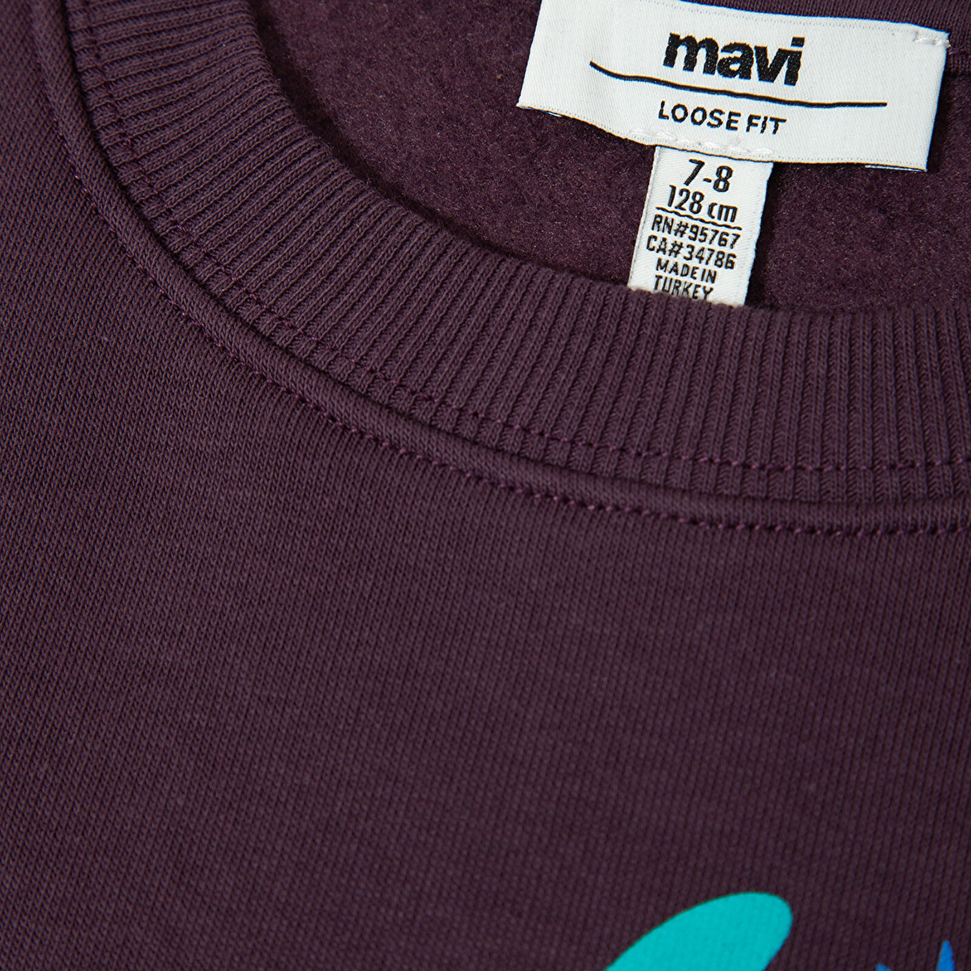 Mavi Baskılı Mor Sweatshirt 7S10161-70635