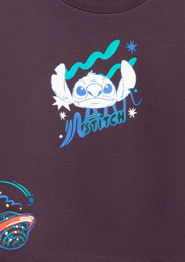  Mavi Baskılı Mor Sweatshirt 7S10161-70635