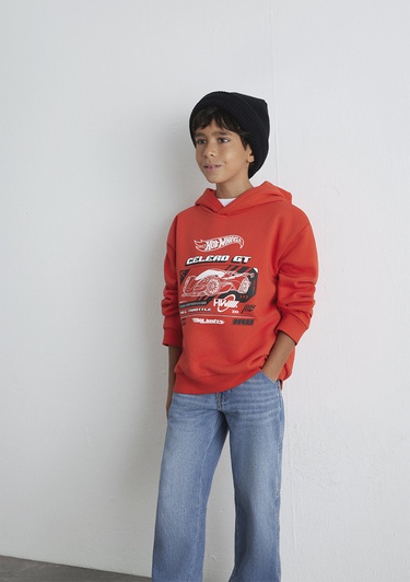  Mavi Hot Wheels Baskılı Kırmızı Sweatshirt 6S10156-88523