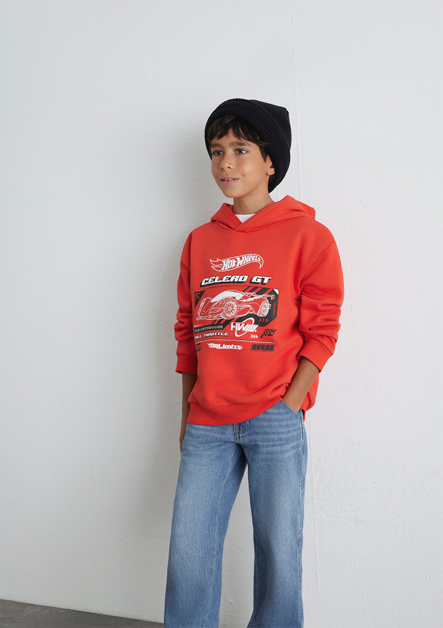  Mavi Hot Wheels Baskılı Kırmızı Sweatshirt 6S10156-88523