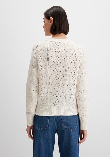  Mavi Yün Karışımlı Ekru Hırka Slim Fit / Dar Kesim 1710812-70057