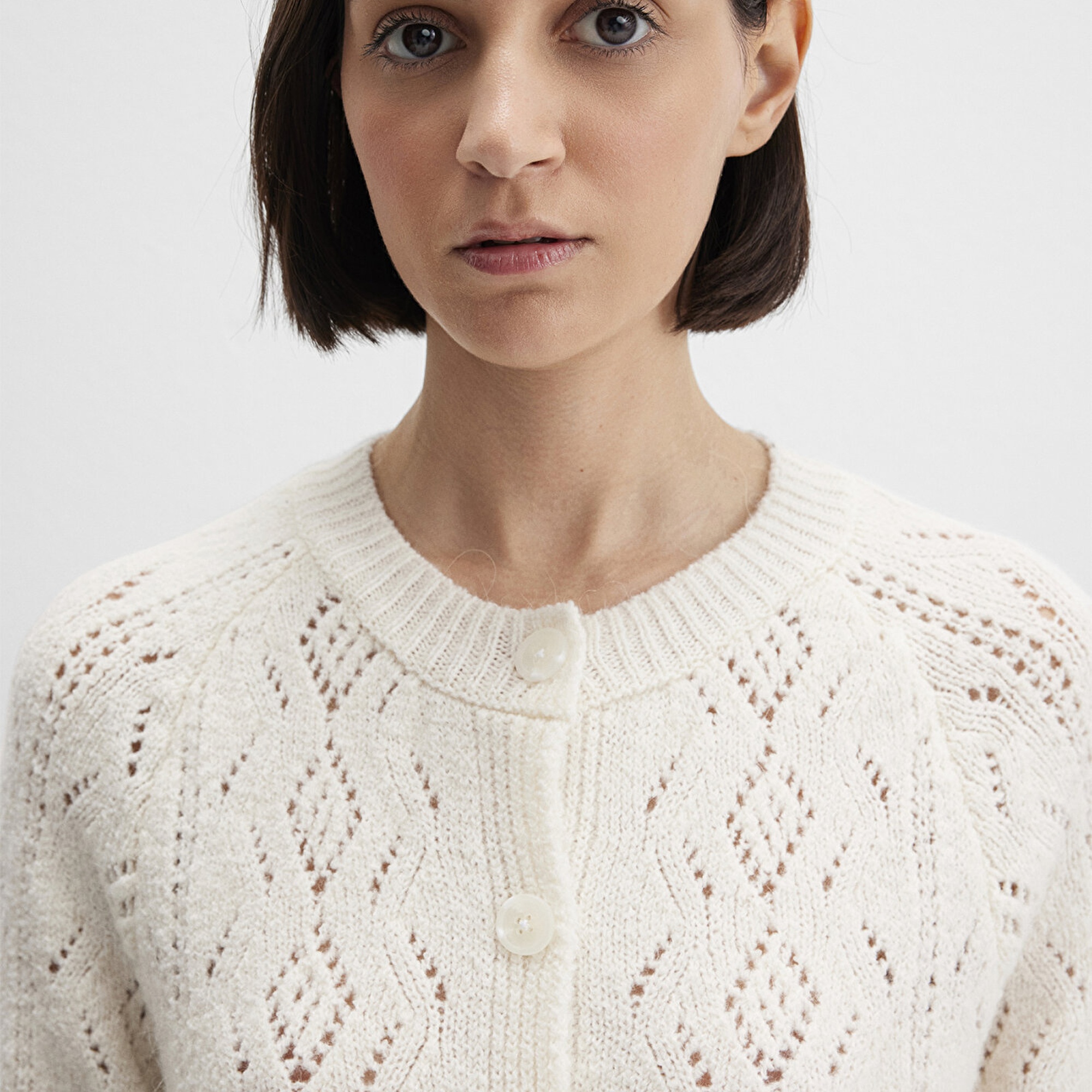 Mavi Yün Karışımlı Ekru Hırka Slim Fit / Dar Kesim 1710812-70057