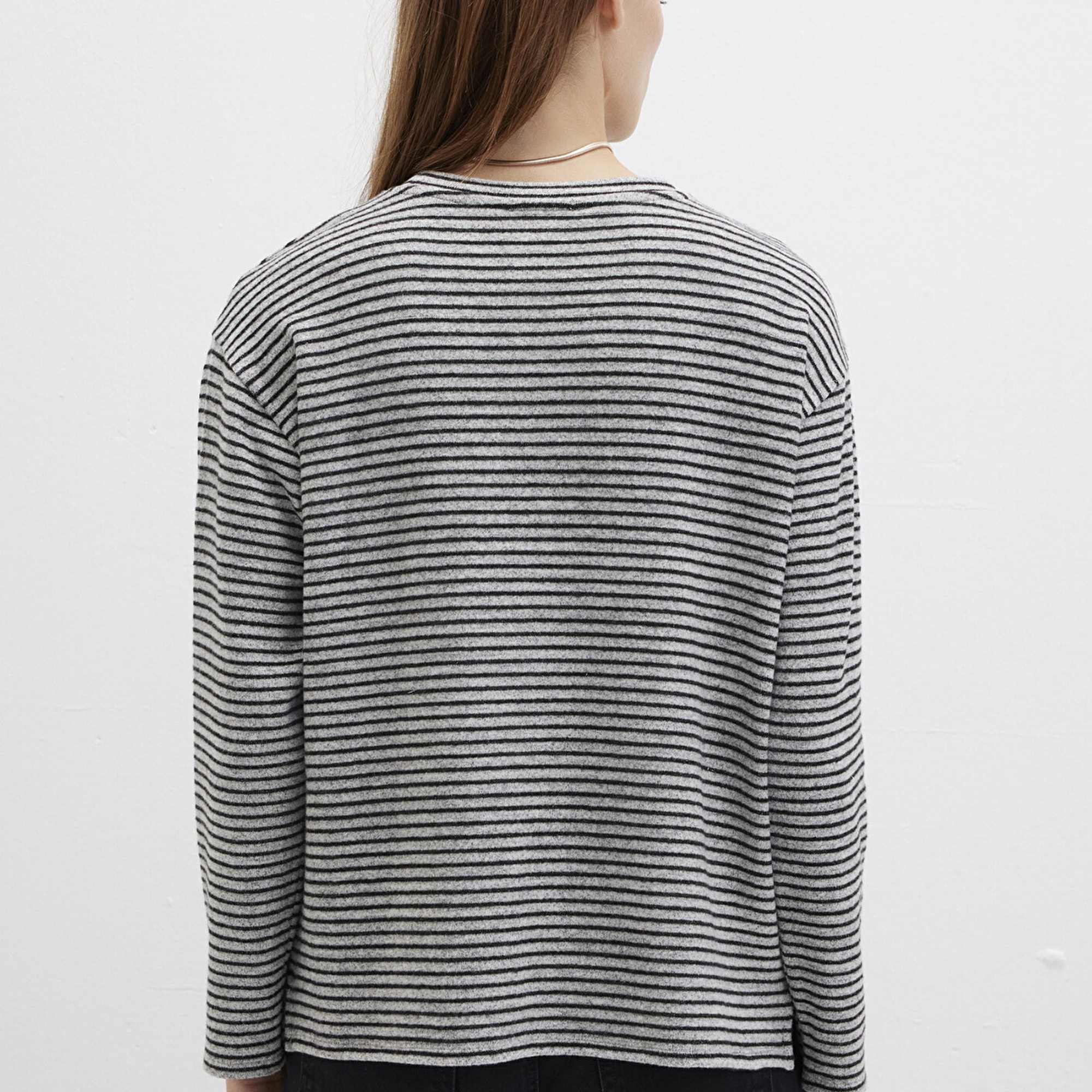 Mavi Bisiklet Yaka Çizgili T-Shirt Regular Fit / Normal Kesim 1613600-85407