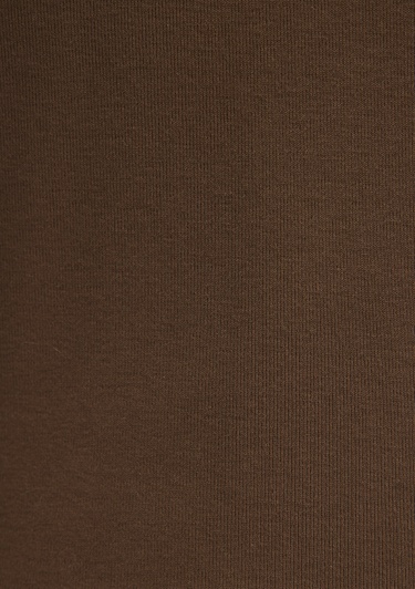  Mavi Düğme Detaylı Dik Yaka Kahverengi Tişört Fitted / Vücuda Oturan Kesim 1613614-71590