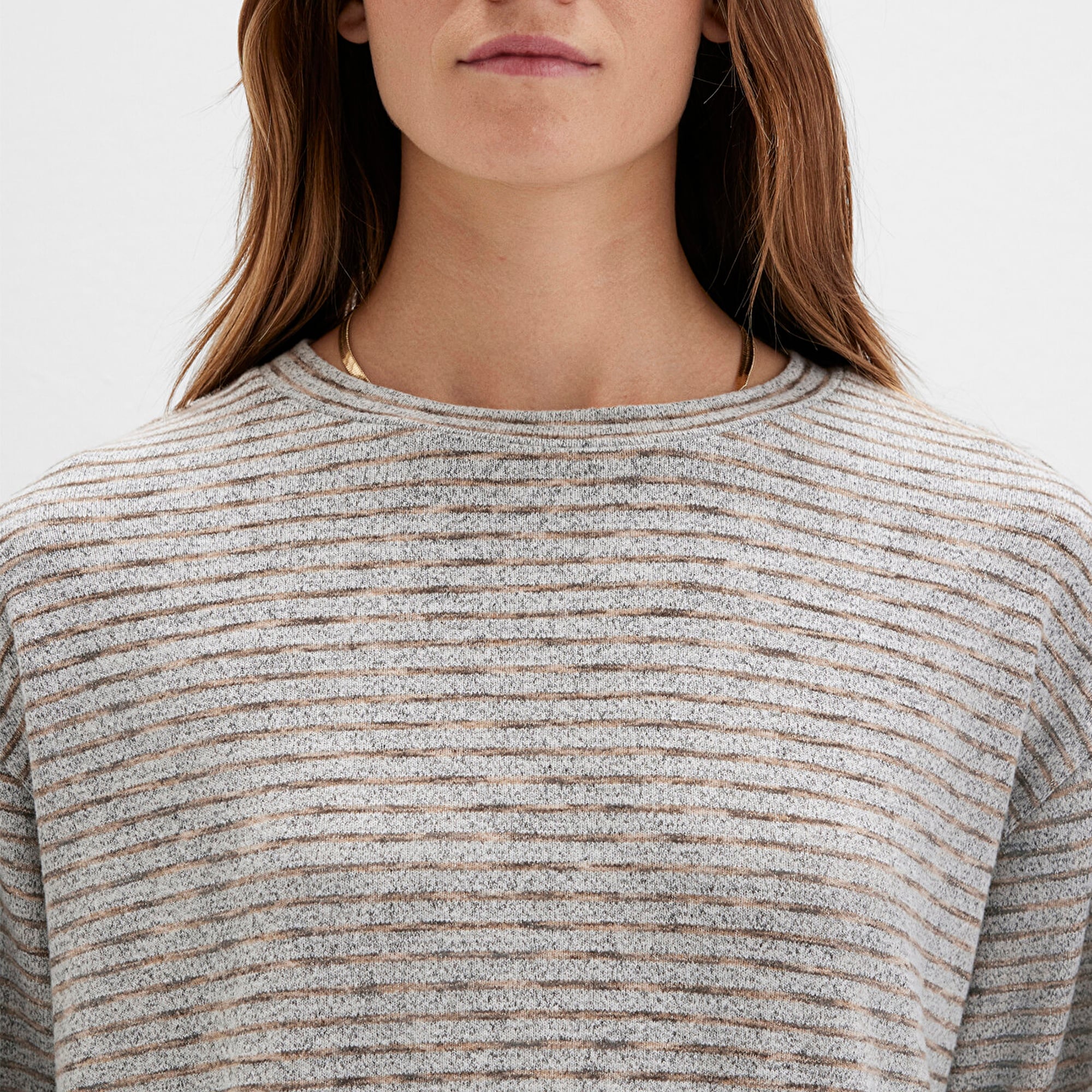 Mavi Bisiklet Yaka Çizgili T-Shirt Regular Fit / Normal Kesim 1613600-91236