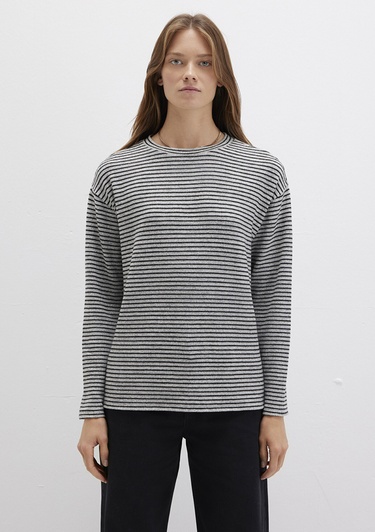  Mavi Bisiklet Yaka Çizgili T-Shirt Regular Fit / Normal Kesim 1613600-85407