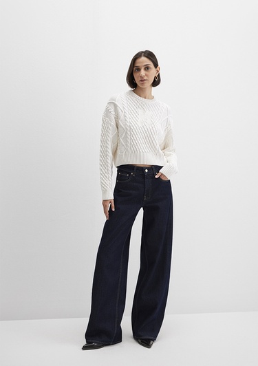  Mavi M Logo Crop Ekru Kazak Loose 1710796-80194