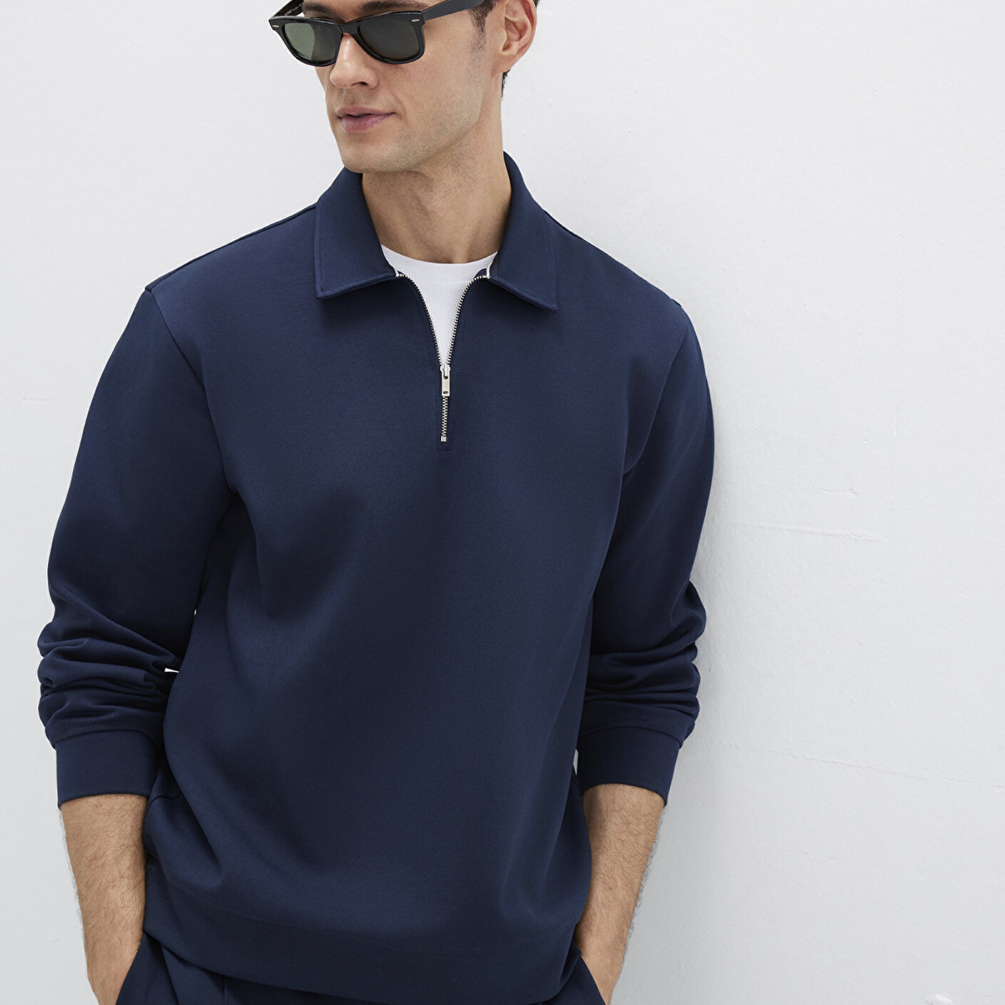 Mavi Yarı Fermuarlı Lacivert Sweatshirt 0S10382-80872